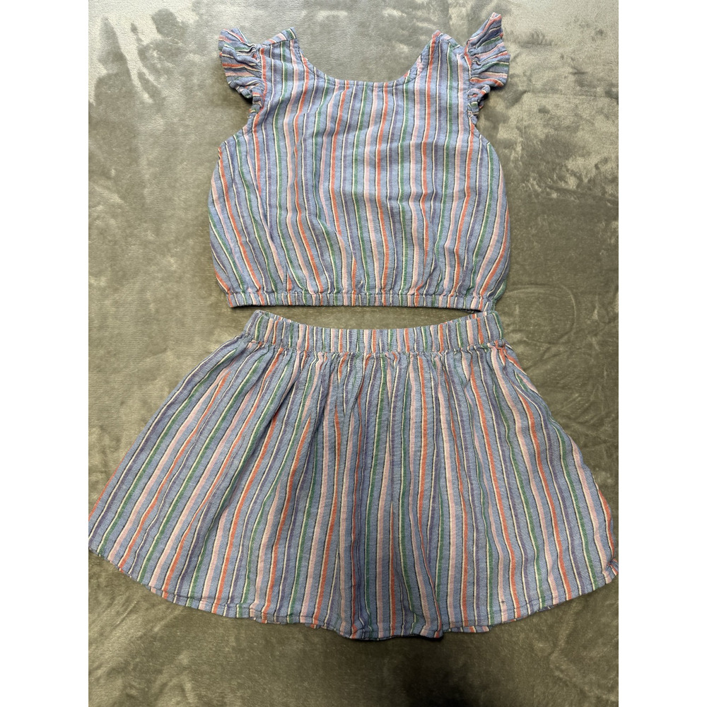 GAP‎ Kids Blue Stripe Skirt Set XL Youth Girls Two Piece Crop Top Outfit Linen - Picture 10 of 10